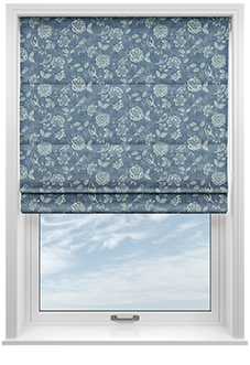 Bird Garden, Denim - Roman Blind